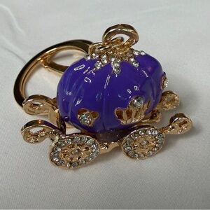 Purple and Gold Carriage Charm Keychain and Bag Charm